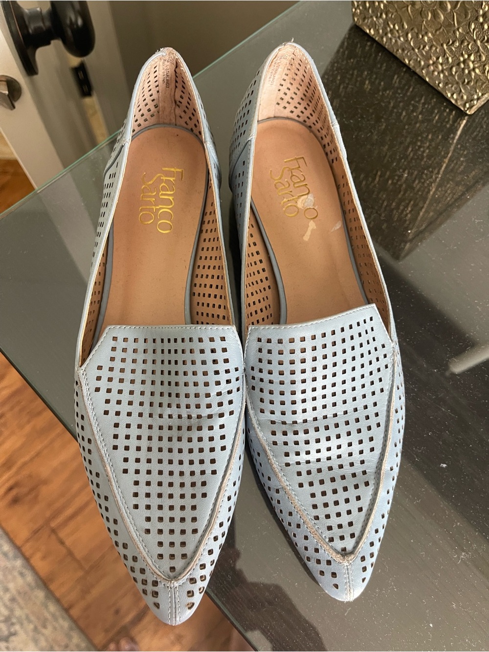 Franco Sarto Mesh Leather Pointy Toe Flats size 8 - Picture 3 of 7